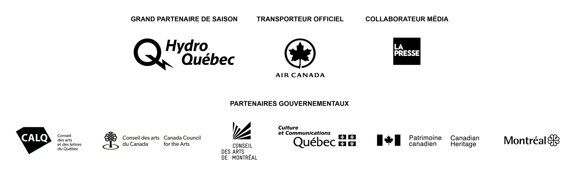 Principaux partenaires du TNM