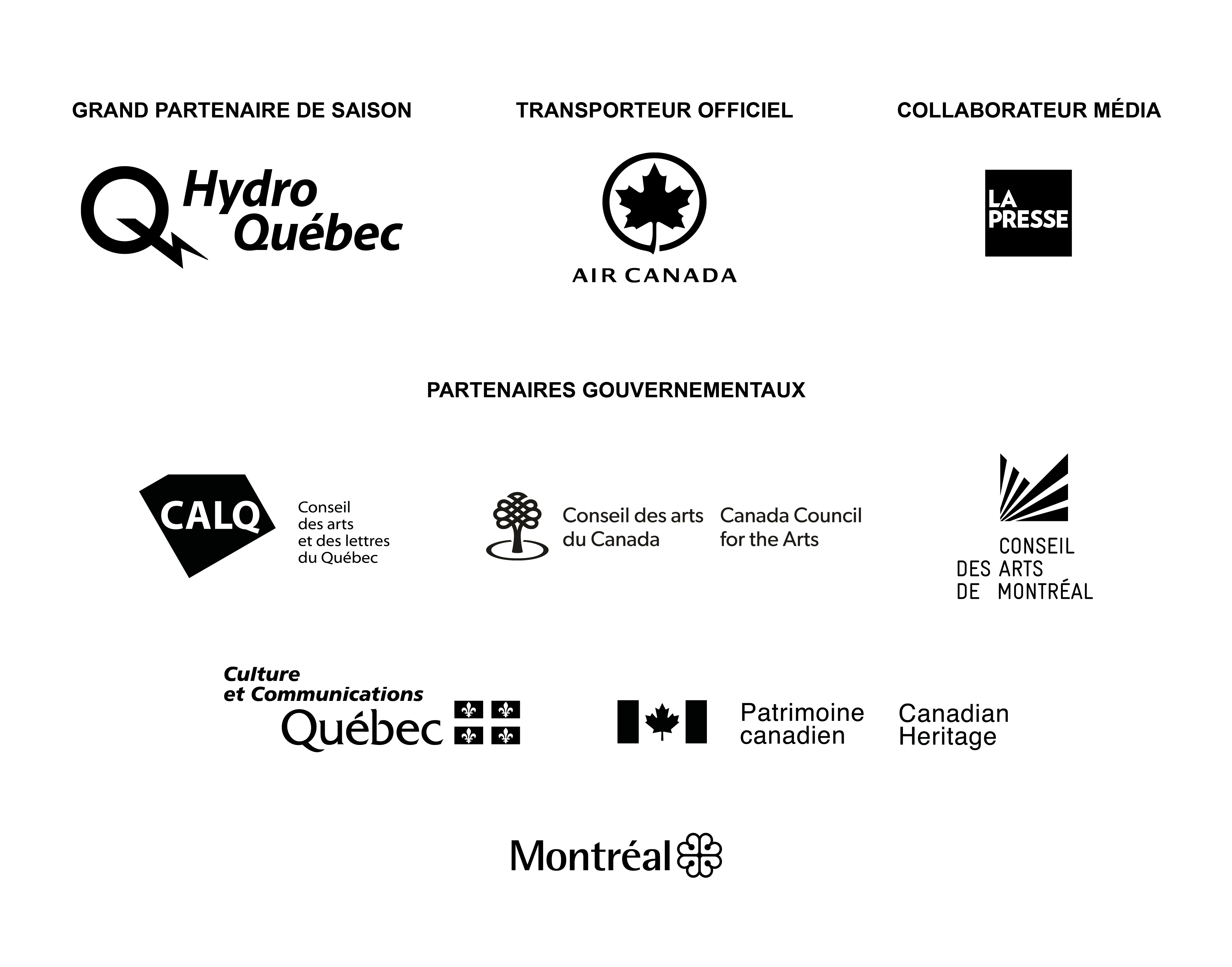 Principaux partenaires du TNM